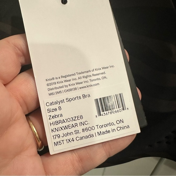 KNIX Catalyst Sports Bra High Impact NEW Size 8 (40D - 40E) Zebra print Black - Picture 5 of 12